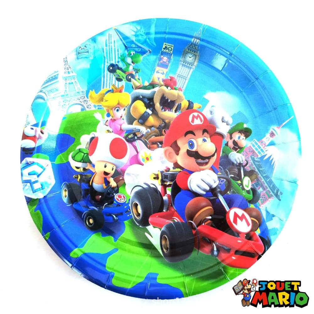 assiettes anniversaire Super Mario 17,7 x 17,7 cm x 8