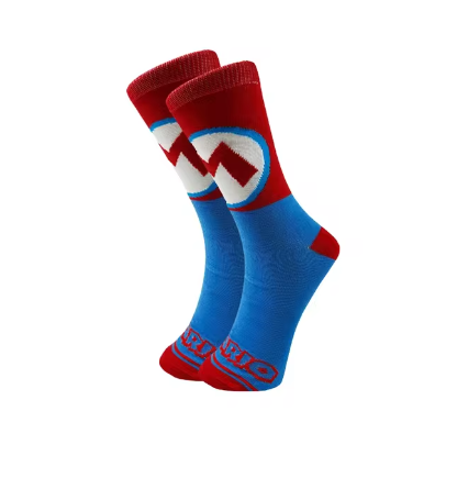 Chaussette bleu electrique Mario