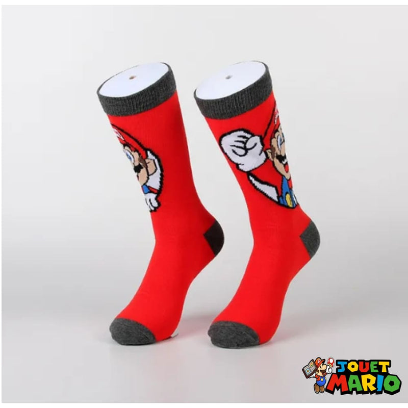 Chaussette Rouge Gris Mario