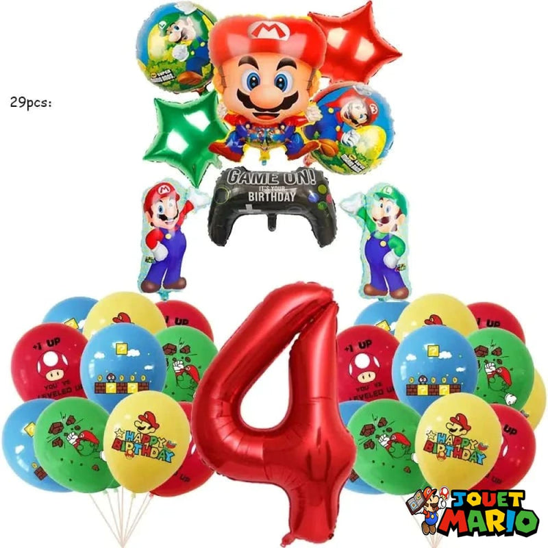 Mario Ballons Chiffres Anniversaire