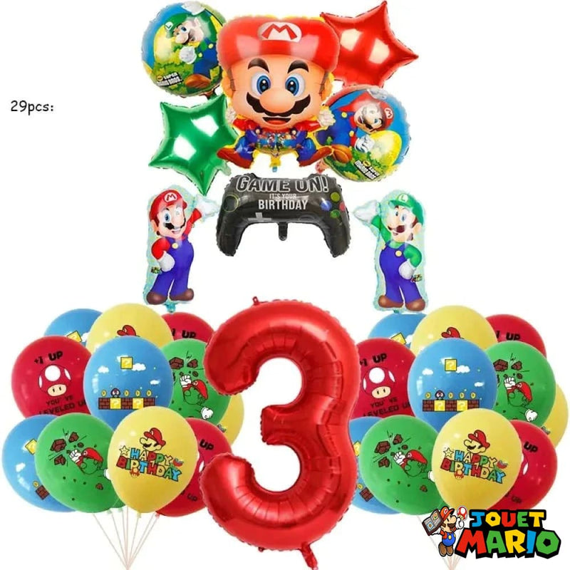 Mario Ballons Chiffres Anniversaire