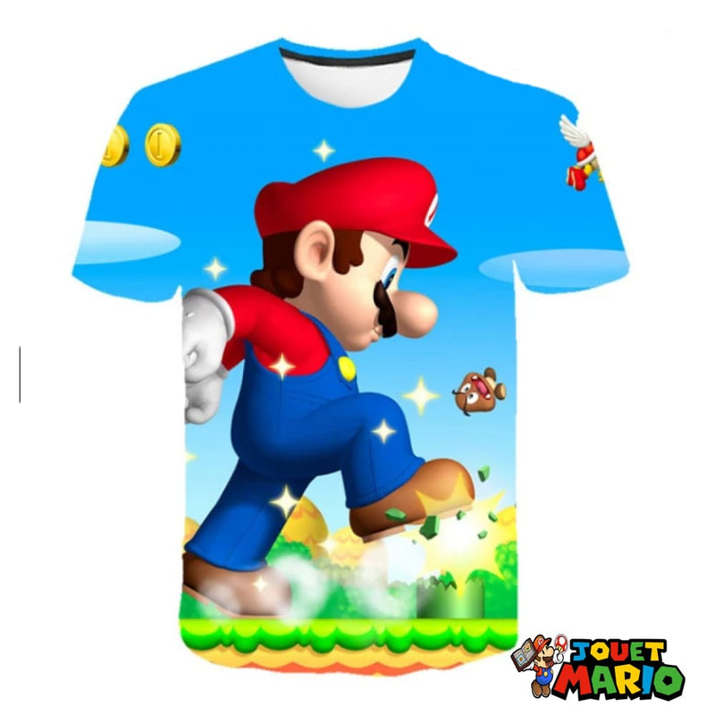 Super Mario T-shirt Bleu Ciel