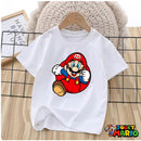 T Shirt Blanc Imprimé Mario