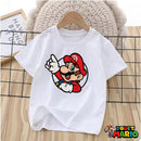 T Shirt Blanc Imprimé Mario