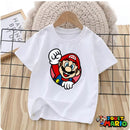 T Shirt Blanc Imprimé Mario