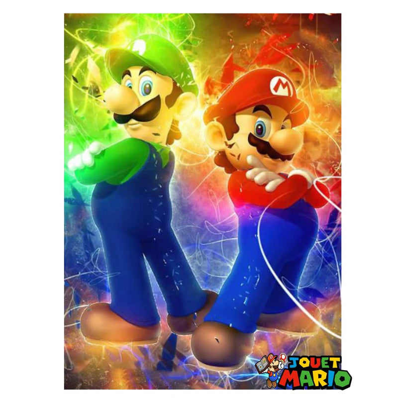 Tableau sans Cadre Mario et Luigi