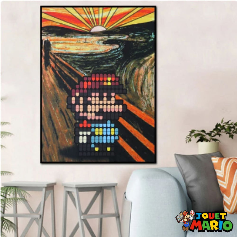 Tableau sans Cadre Mario Pixel