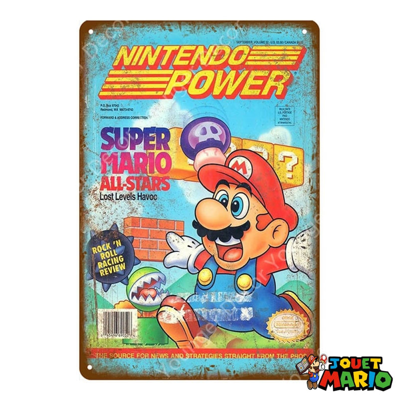 Tableau Métal Nintendo Mario All-stars