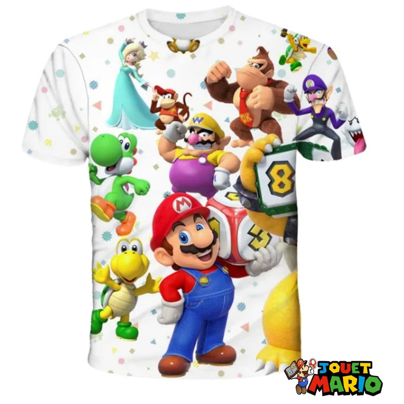 Tee Shirt Imprime Personnage Mario