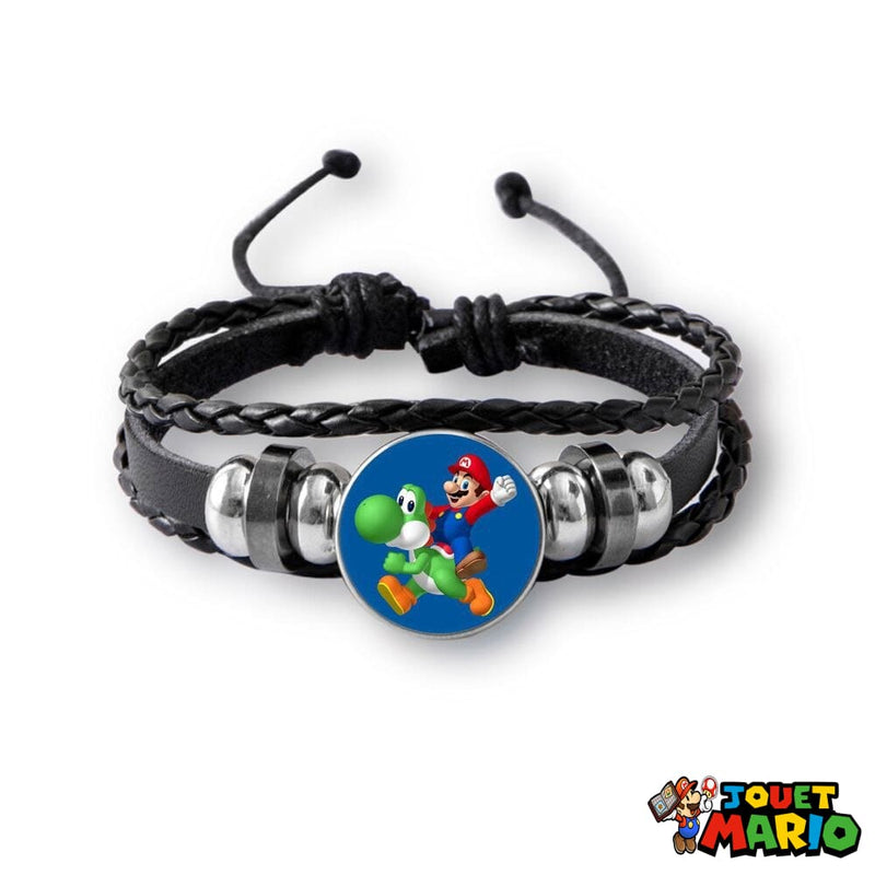 Bracelet Mario Et Yoshi En Cuir