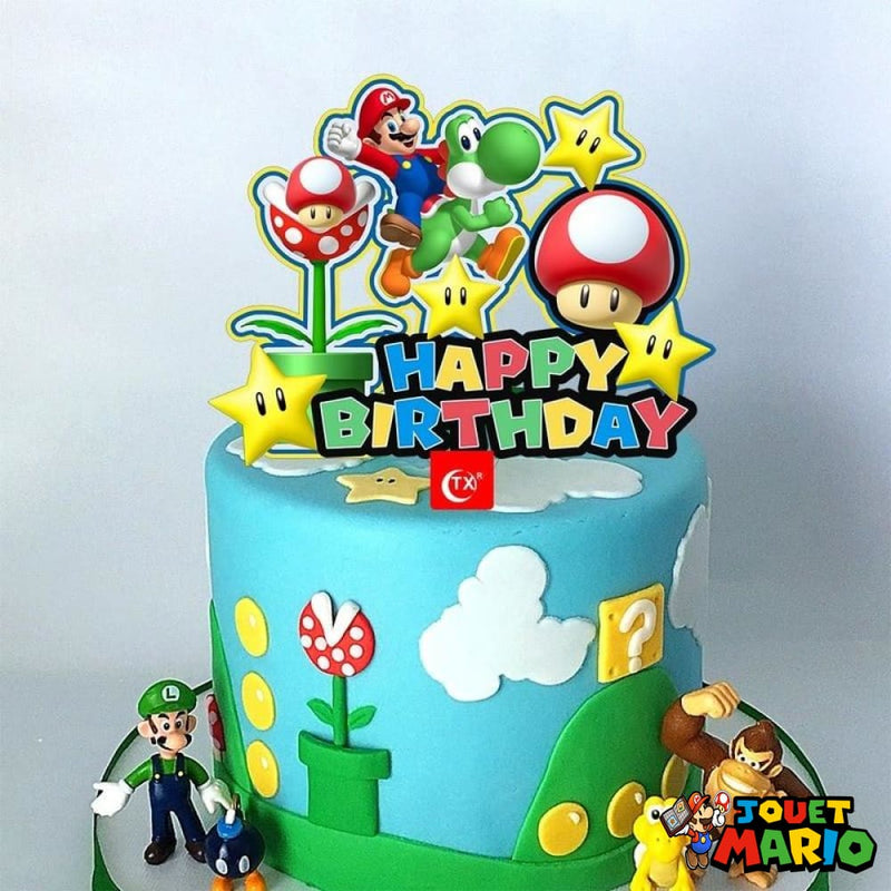 Décoration de Gateau D’anniversaire Mario et Yoshi