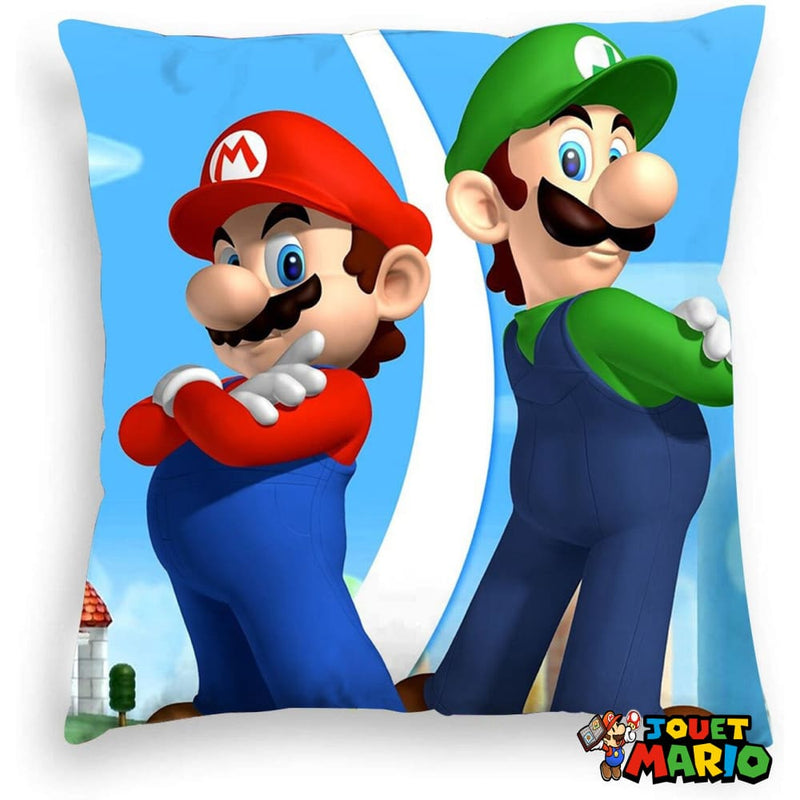 Housse de Coussin en Peluche Mario et Luigi