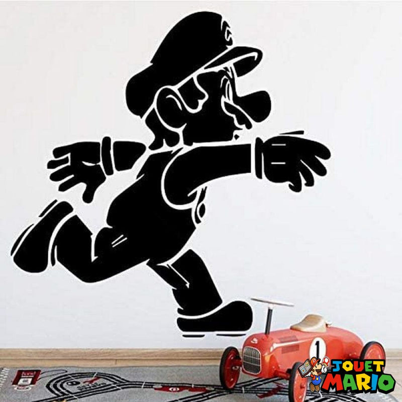Stickers Mural Noir Mario